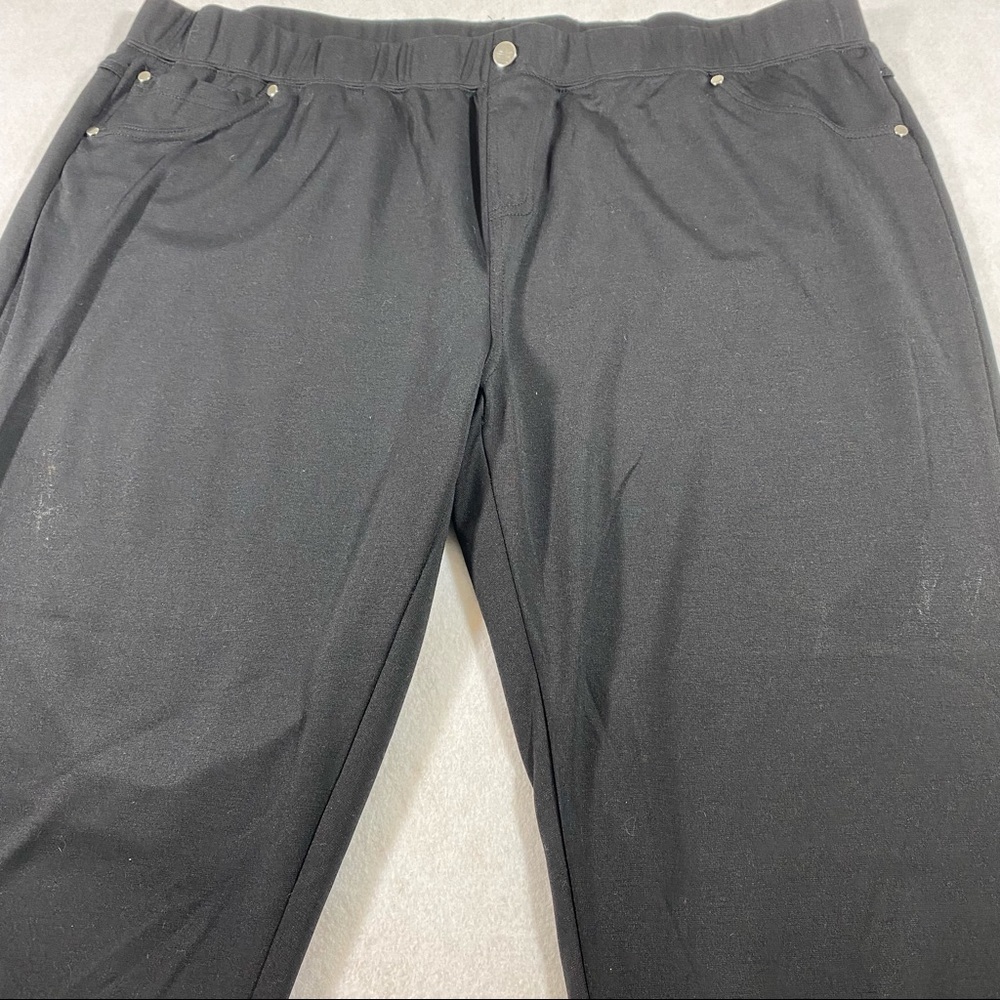 Stretch Comfty Pants Woman Elizabeth & Nicole Black elastic waistband pants - Picture 6 of 14
